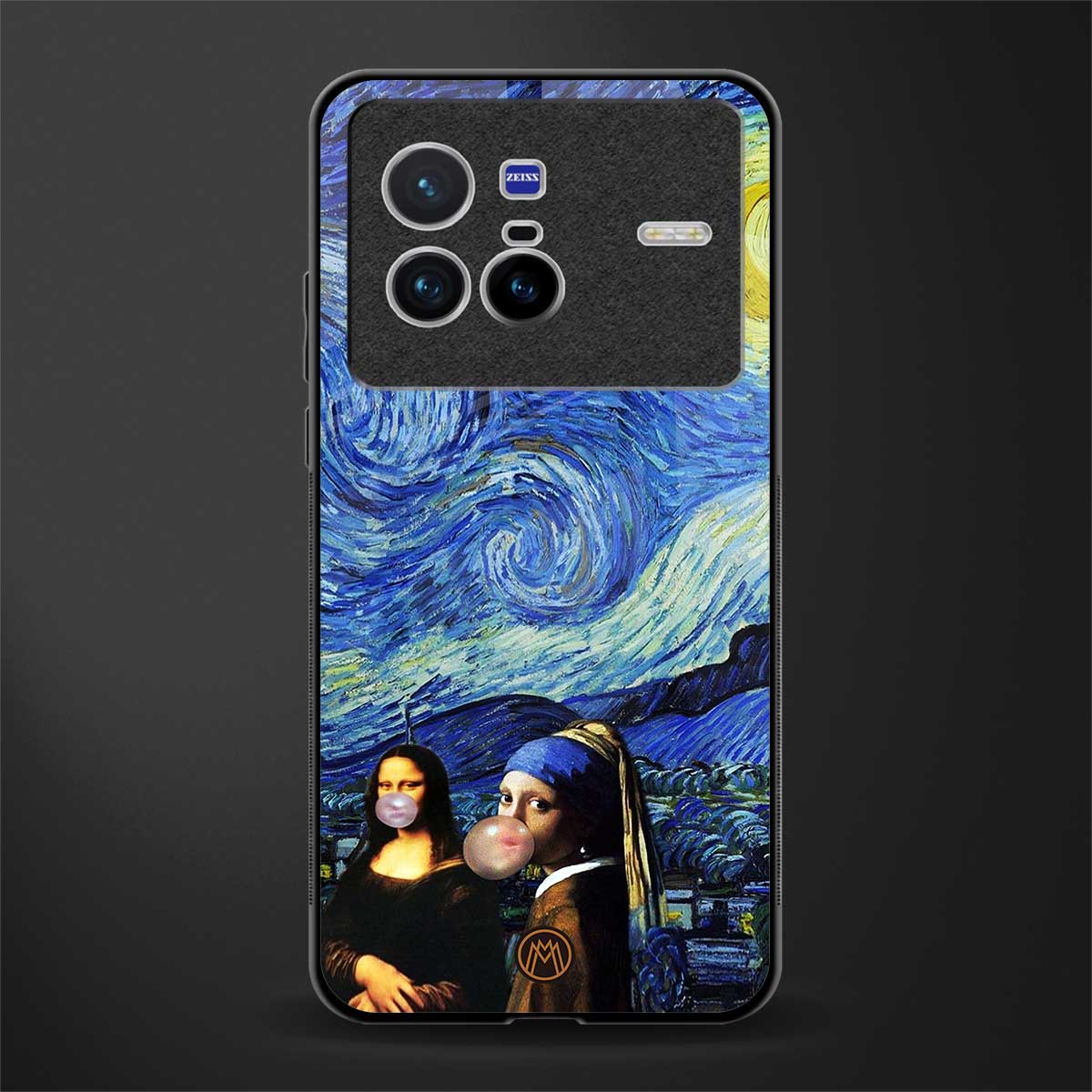 mona lisa starry night glass case for vivo x80 image