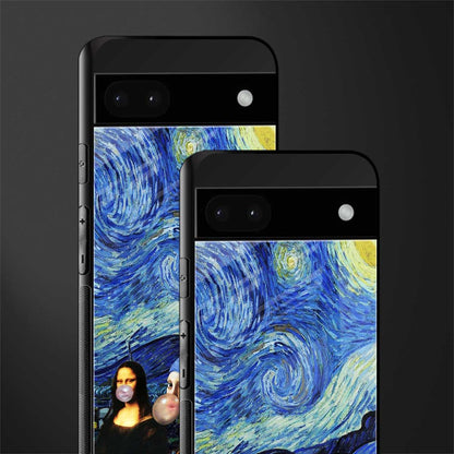 mona lisa starry night back phone cover | glass case for google pixel 6a
