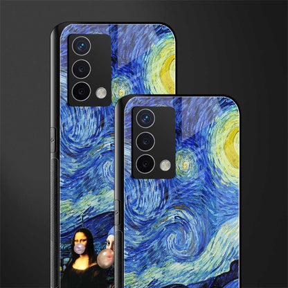 mona lisa starry night back phone cover | glass case for oppo a74 4g