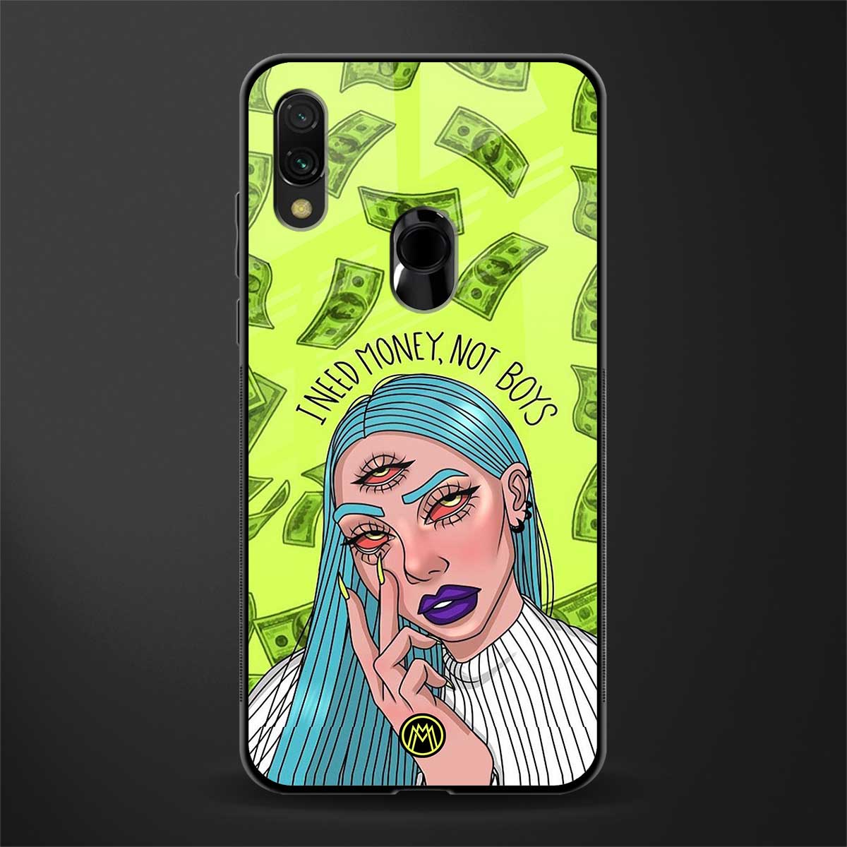 money over boys glass case for redmi y3 image