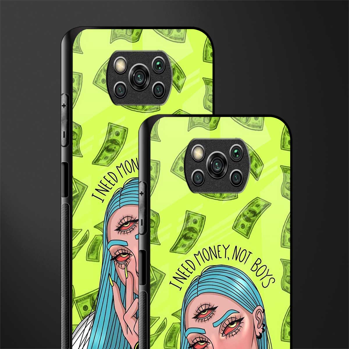 money over boys glass case for poco x3 image-2