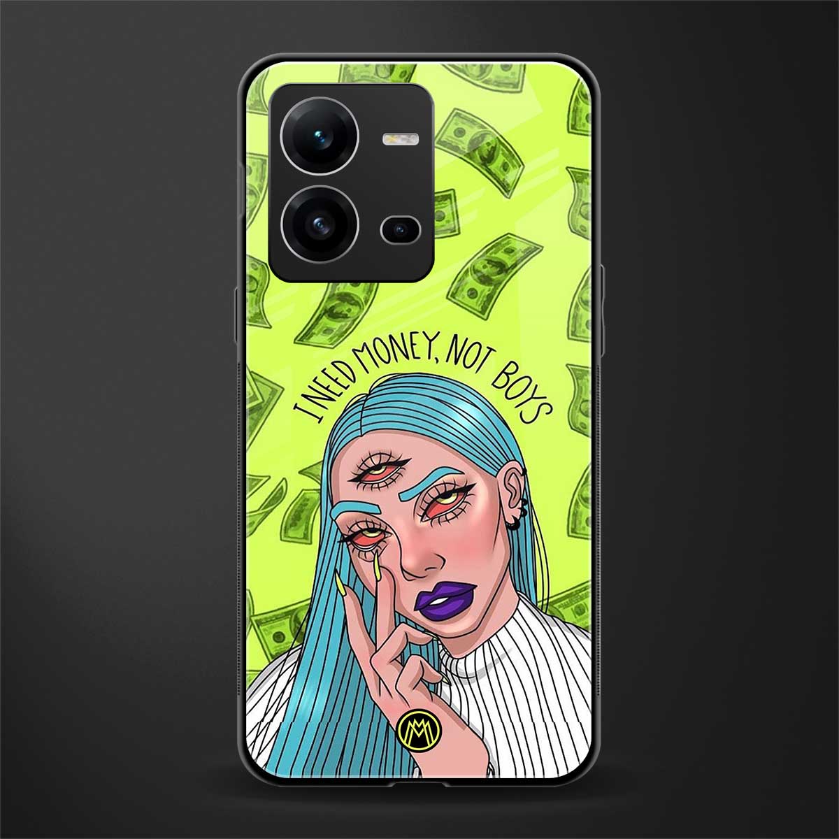 money over boys back phone cover | glass case for vivo v25-5g