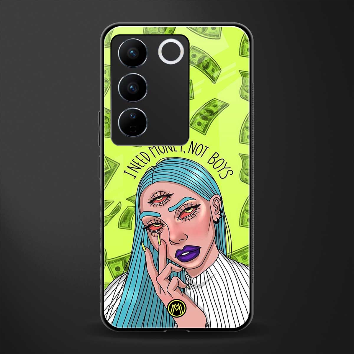 money over boys back phone cover | glass case for vivo v27 pro 5g
