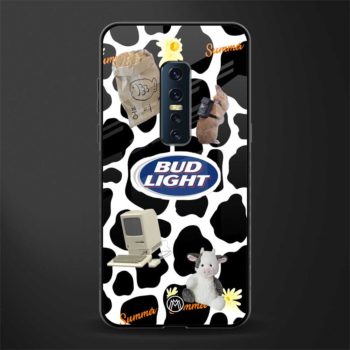 moo moo summer vibes glass case for vivo v17 pro image