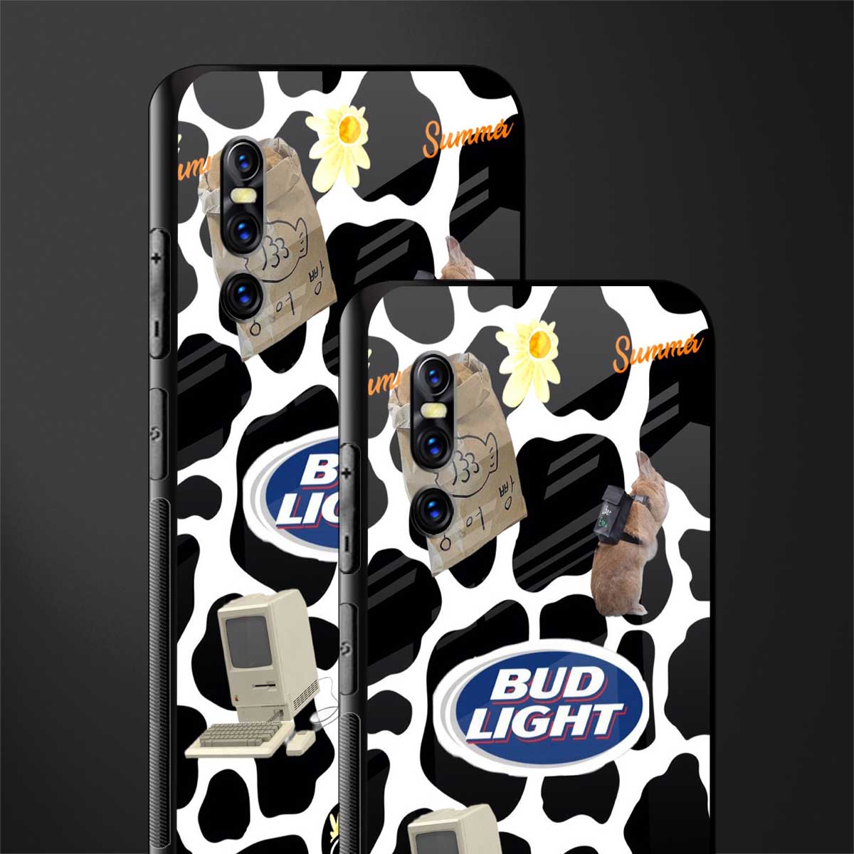 moo moo summer vibes glass case for vivo v15 pro image-2