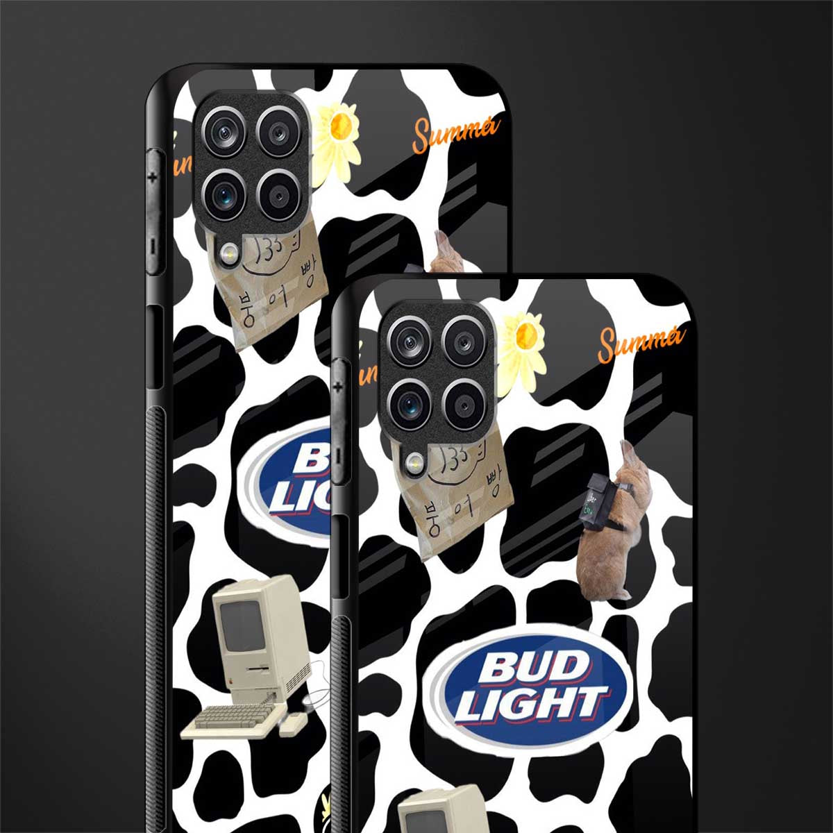 moo moo summer vibes back phone cover | glass case for samsung galaxy a22 4g