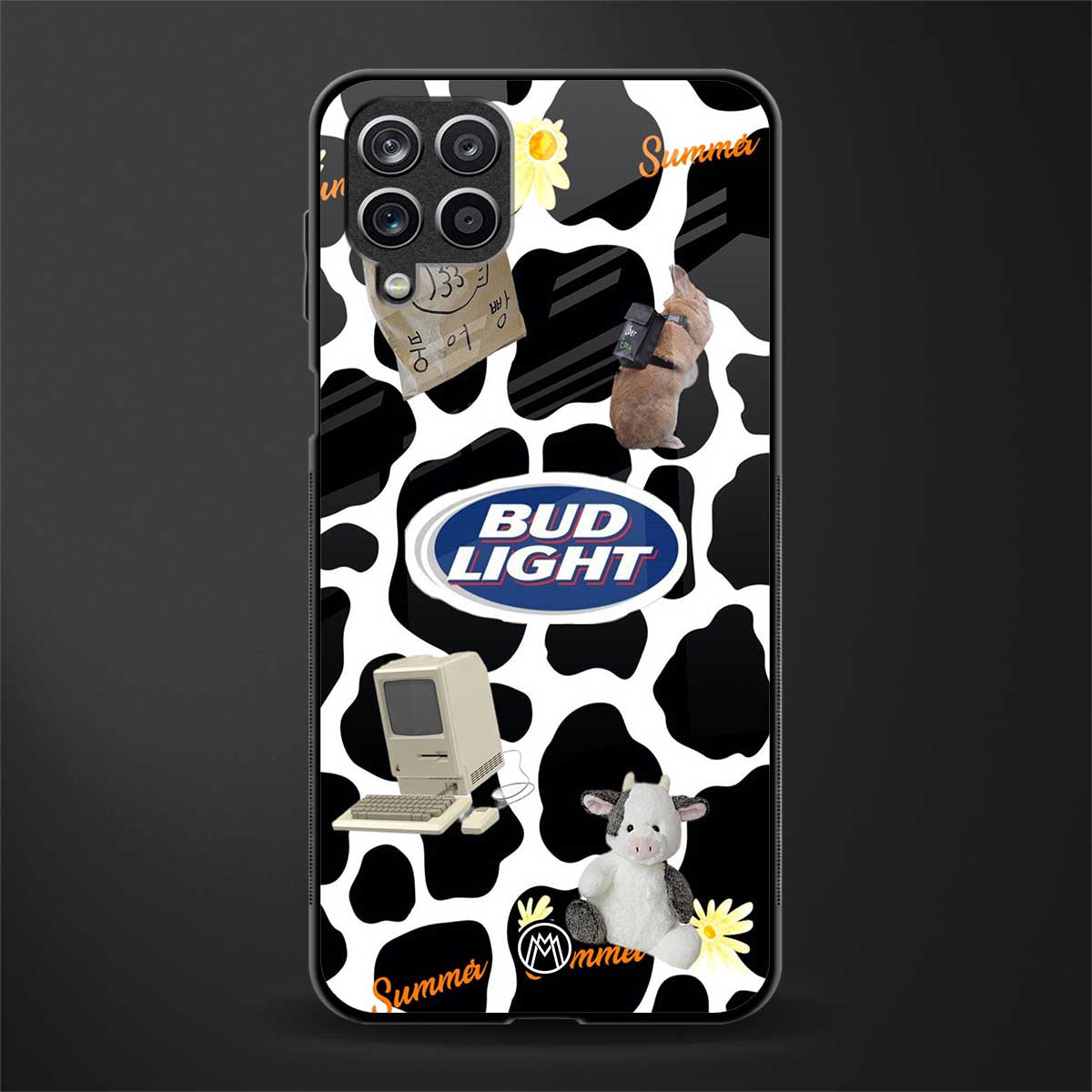 moo moo summer vibes back phone cover | glass case for samsung galaxy a22 4g