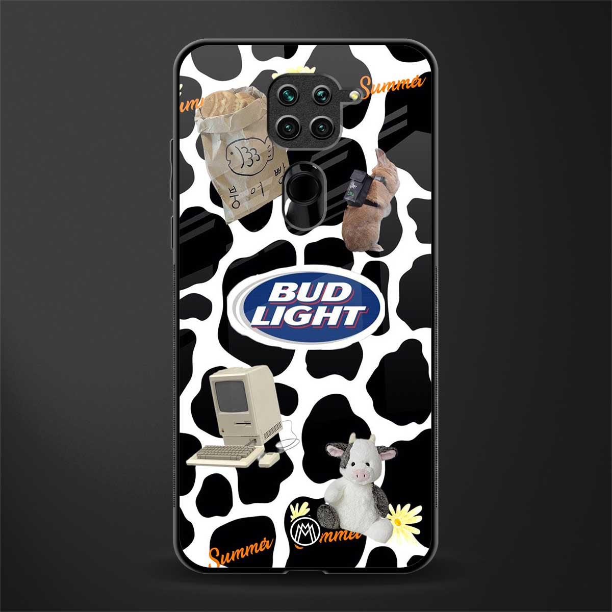 moo moo summer vibes glass case for redmi note 9 image