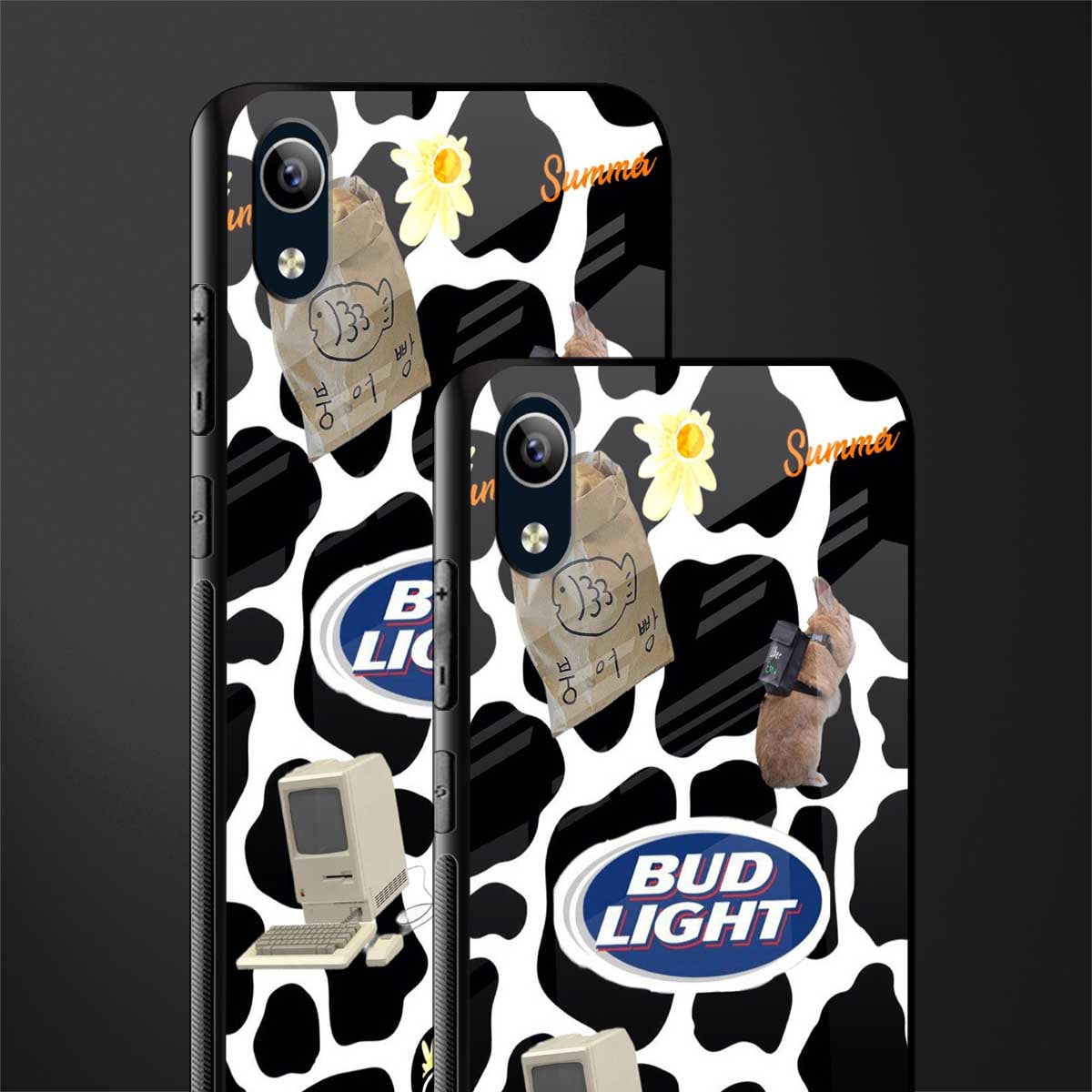 moo moo summer vibes glass case for vivo y1s without fingerprint image-2
