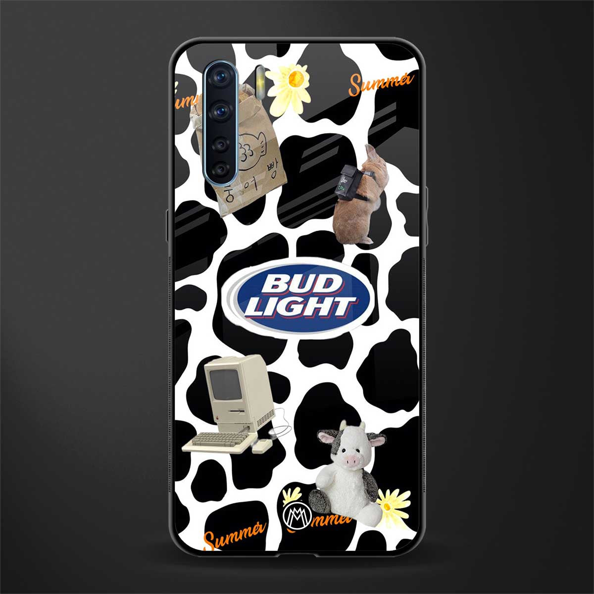 moo moo summer vibes glass case for oppo f15 image