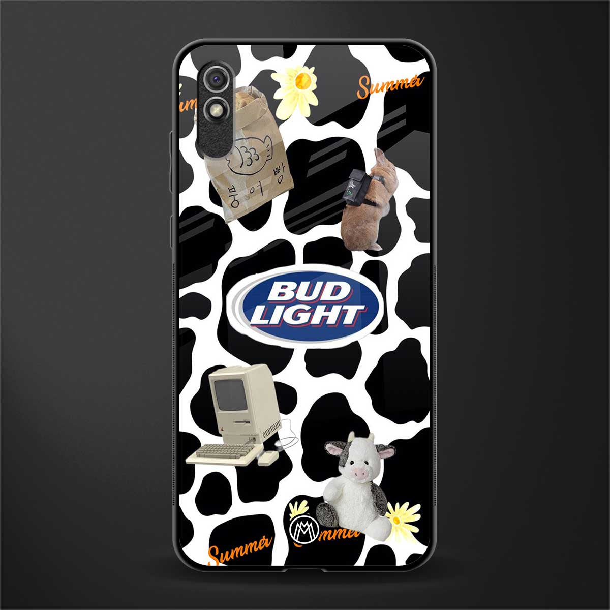 moo moo summer vibes glass case for redmi 9i image