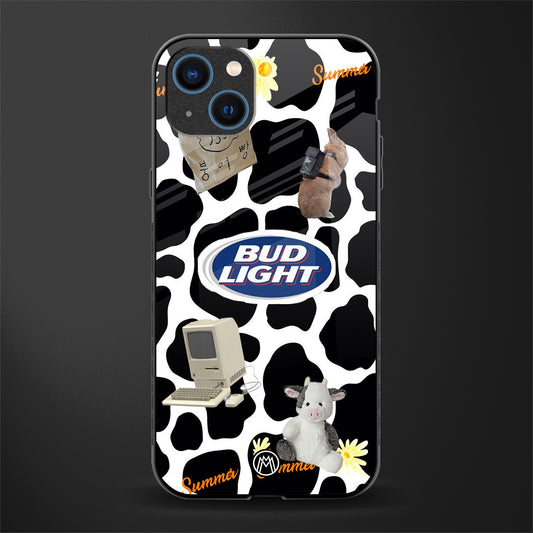 moo moo summer vibes glass case for iphone 14 plus image