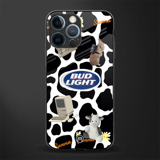 moo moo summer vibes glass case for iphone 14 pro image