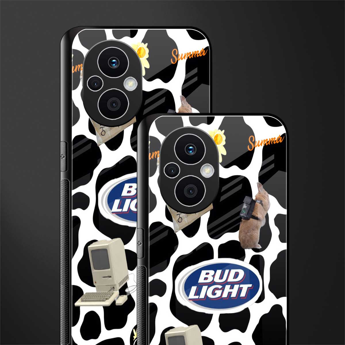 moo moo summer vibes back phone cover | glass case for oppo f21 pro 5g