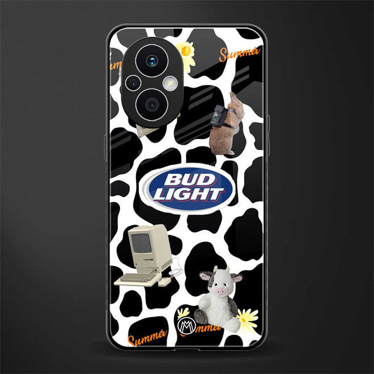 moo moo summer vibes back phone cover | glass case for oppo f21 pro 5g