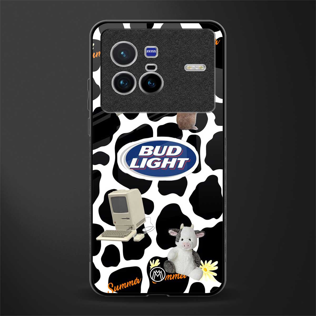 moo moo summer vibes glass case for vivo x80 image