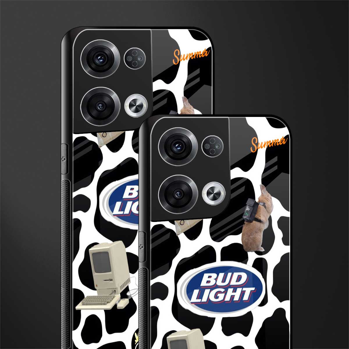 moo moo summer vibes back phone cover | glass case for oppo reno 8