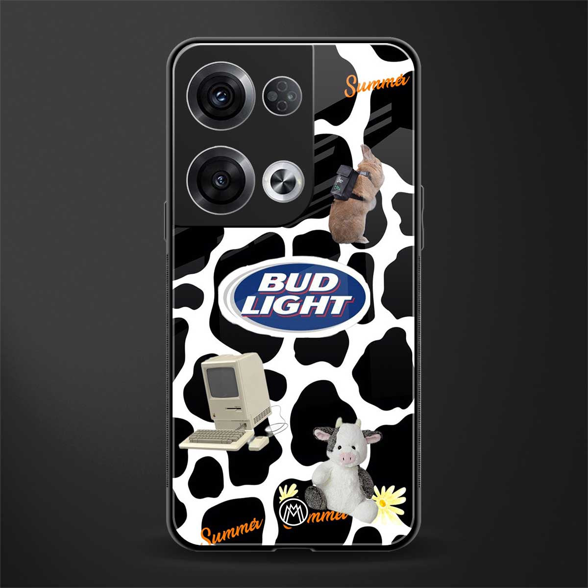 moo moo summer vibes back phone cover | glass case for oppo reno 8