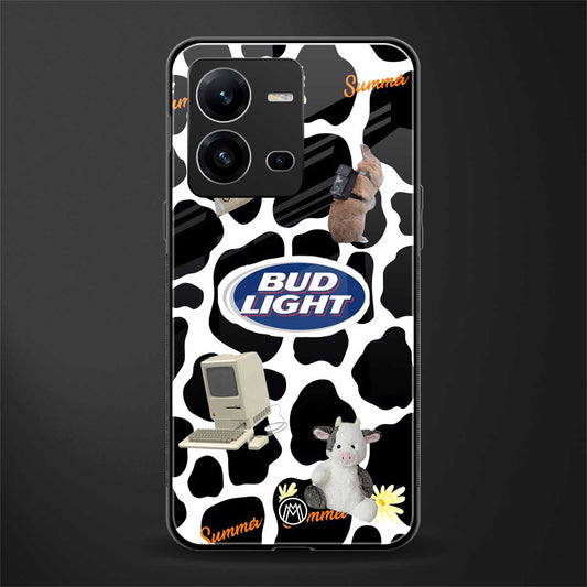 moo moo summer vibes back phone cover | glass case for vivo v25-5g