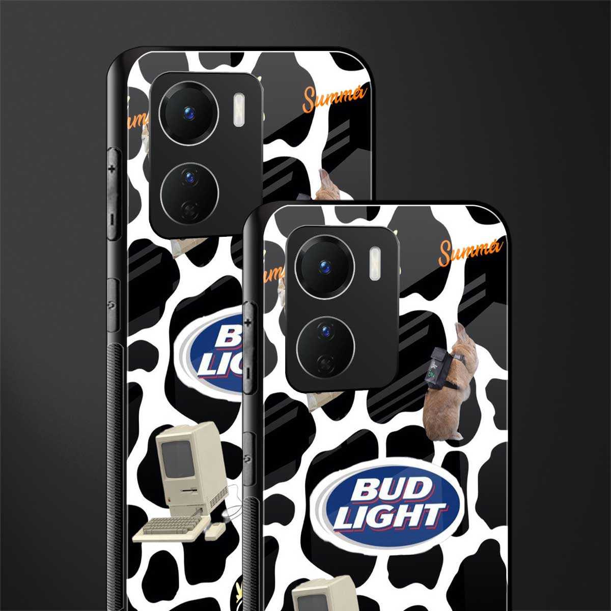 moo moo summer vibes back phone cover | glass case for vivo y16