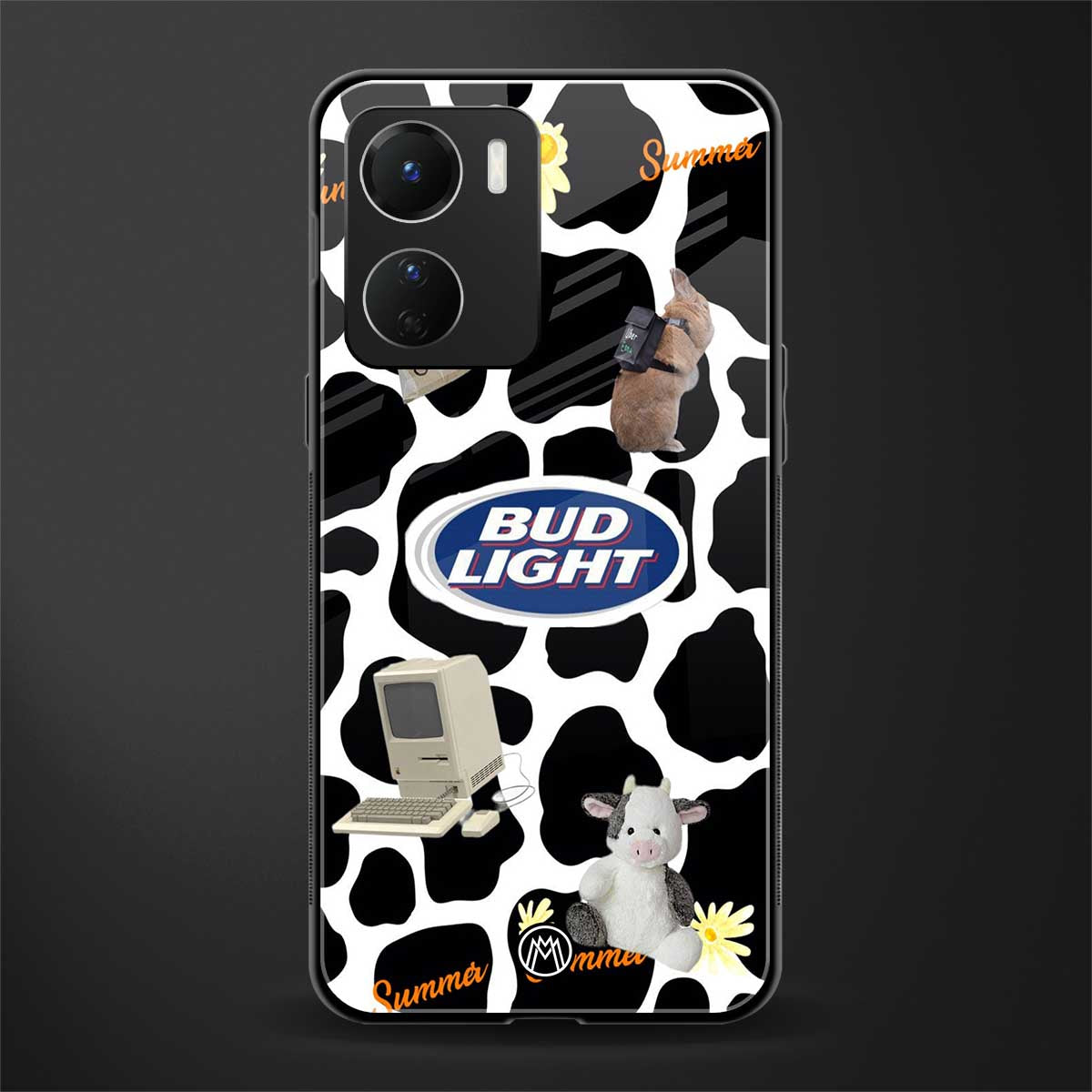 moo moo summer vibes back phone cover | glass case for vivo y16