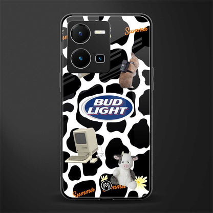 moo moo summer vibes back phone cover | glass case for vivo y35 4g