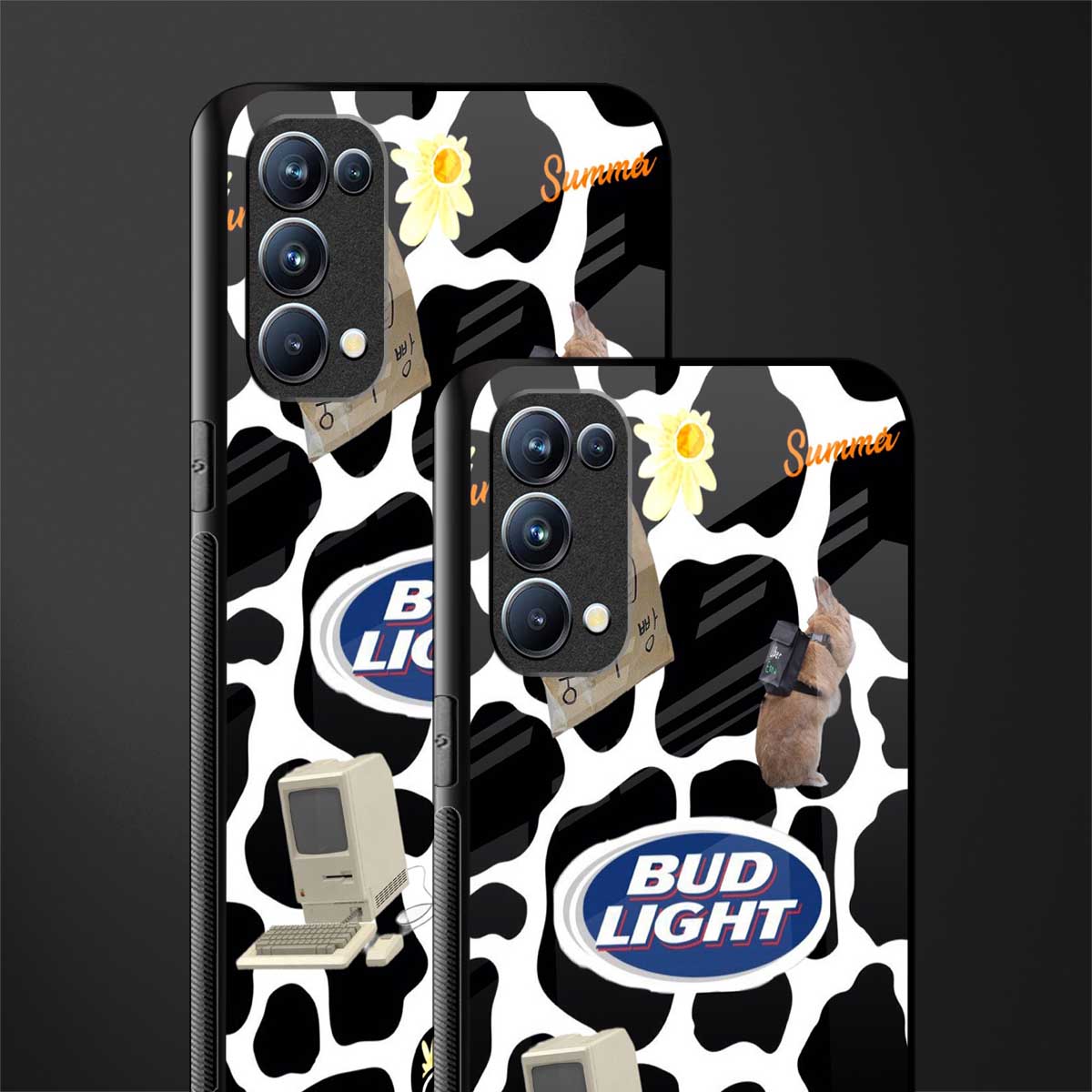 moo moo summer vibes back phone cover | glass case for oppo reno 5