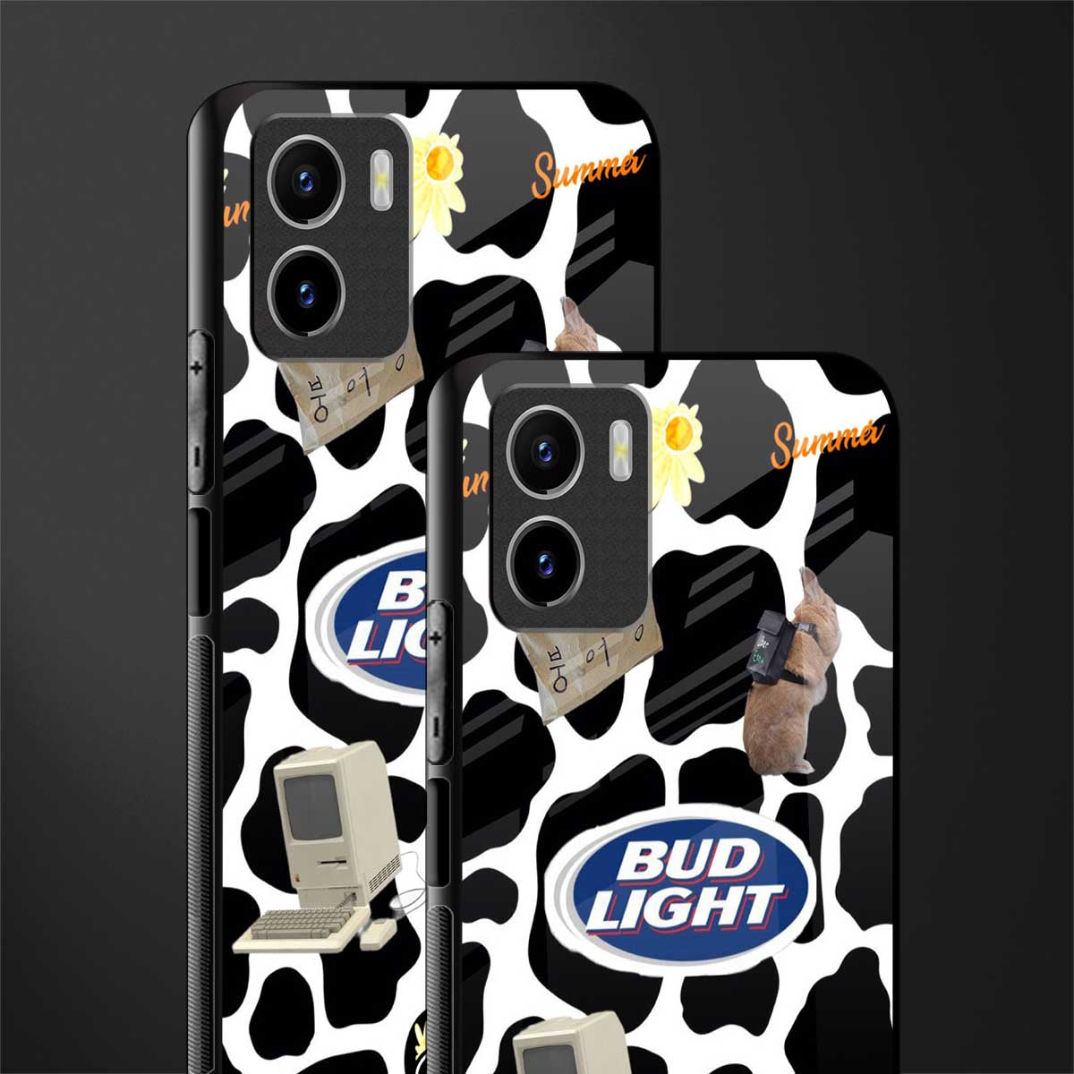 moo moo summer vibes back phone cover | glass case for vivo y72