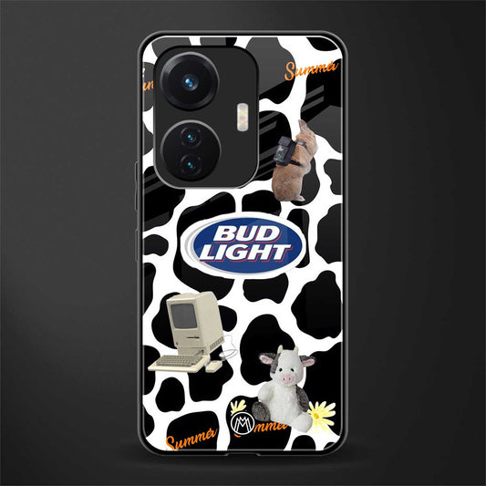 moo moo summer vibes back phone cover | glass case for vivo t1 44w 4g
