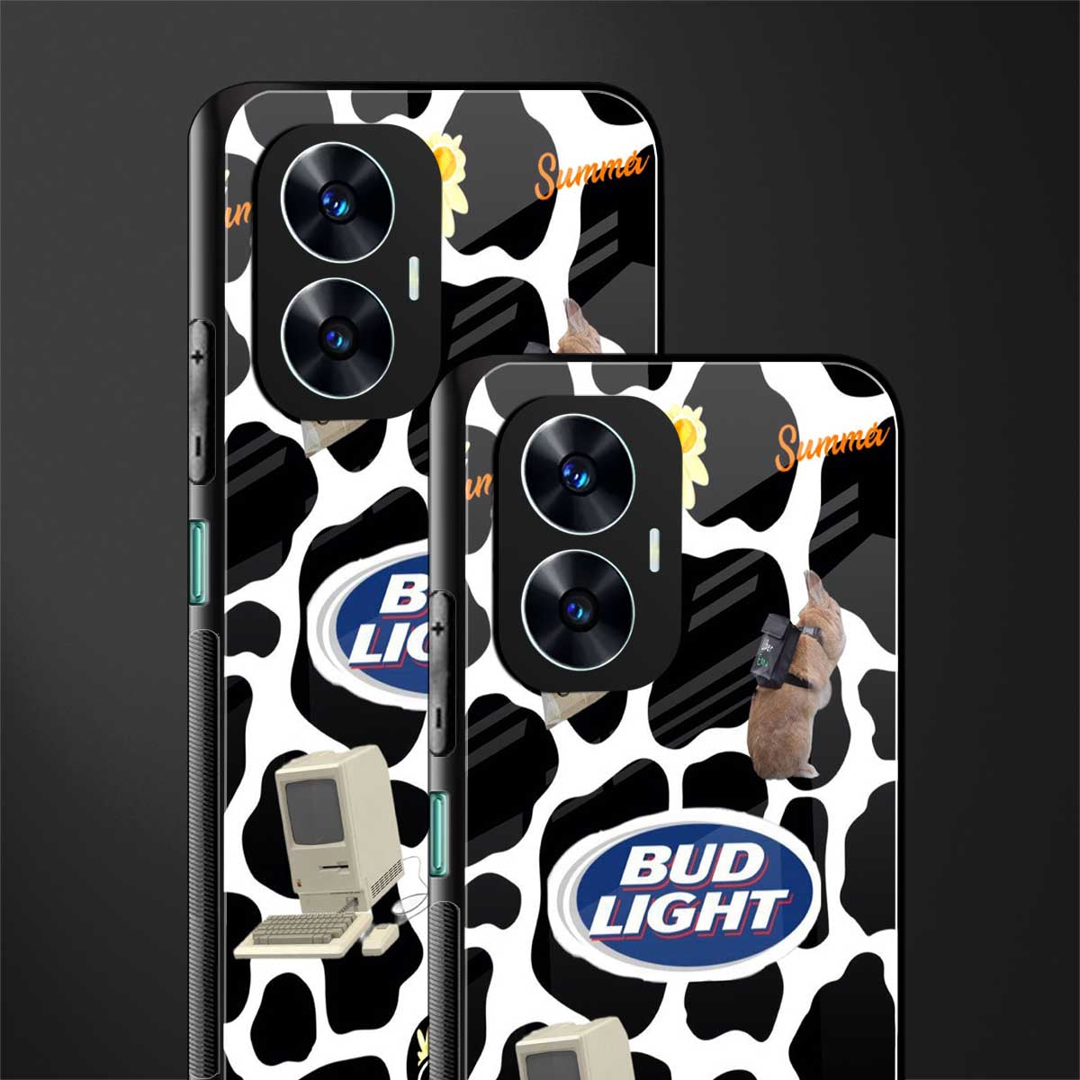moo moo summer vibes back phone cover | glass case for realme c55