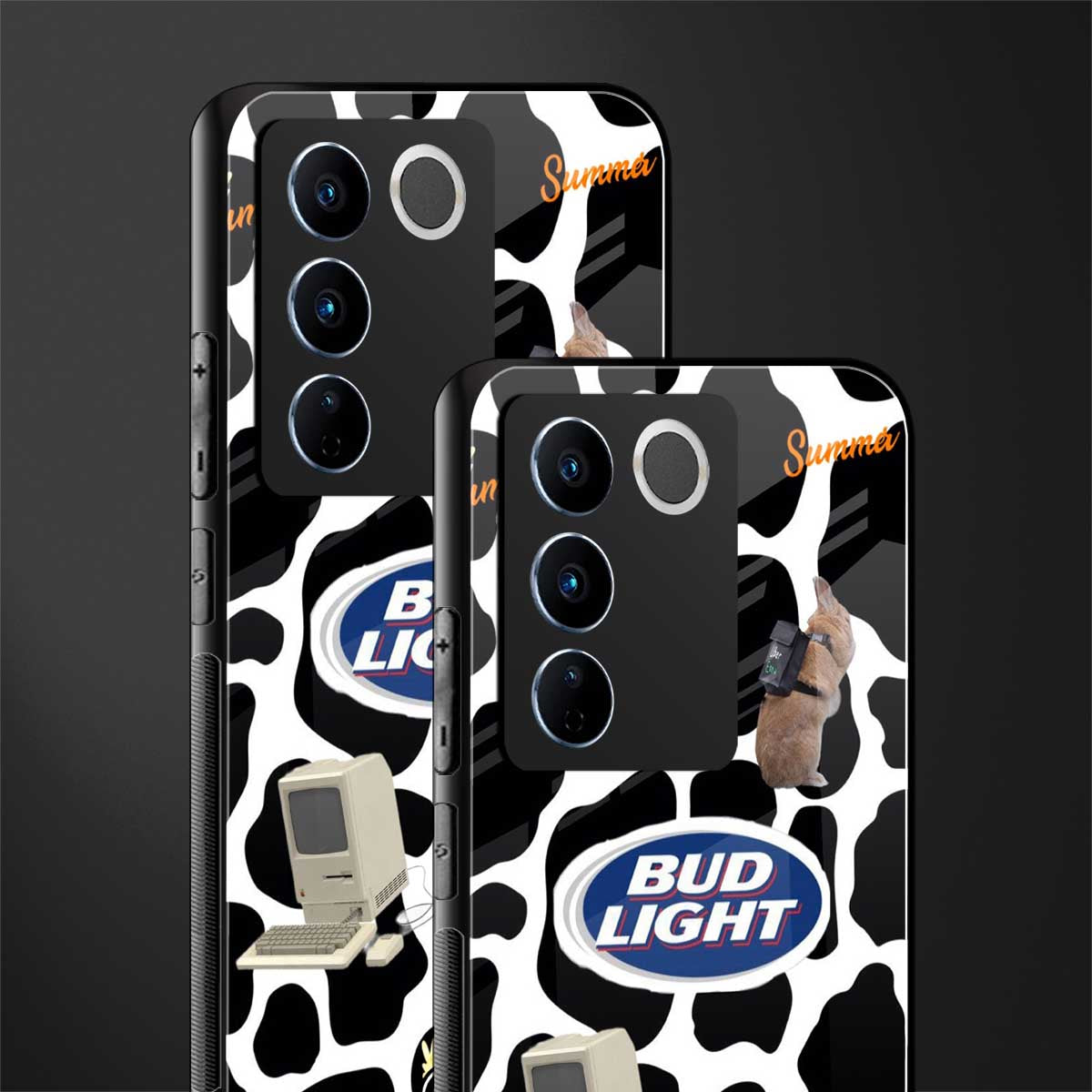 moo moo summer vibes back phone cover | glass case for vivo v27 pro 5g