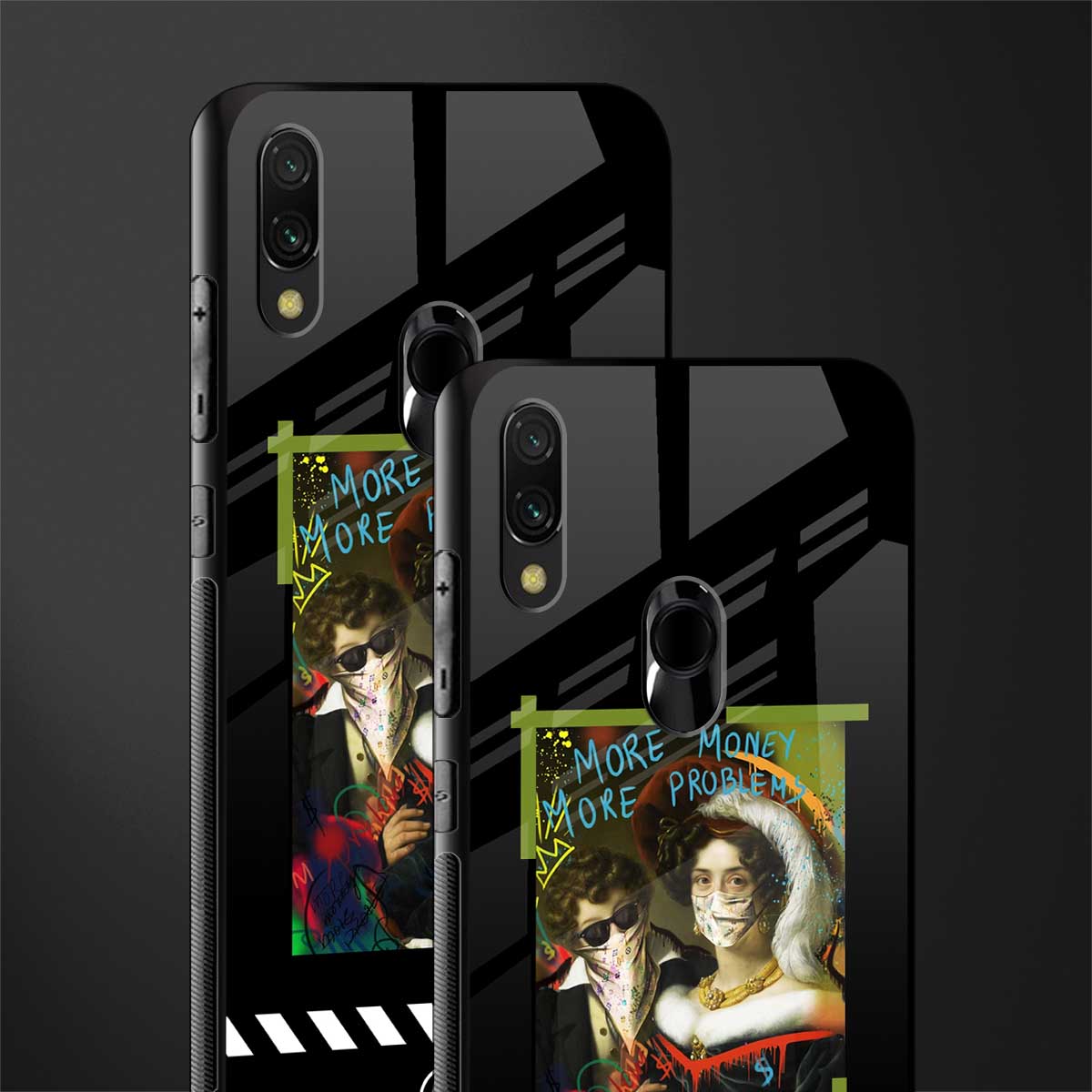 more money more problems glass case for redmi y3 image-2
