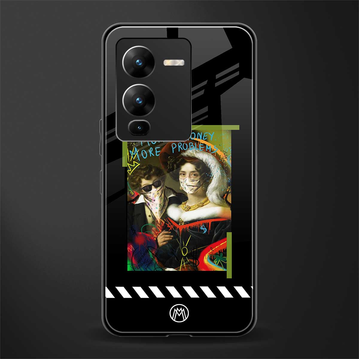 more money more problems back phone cover | glass case for vivo v25 pro 5g