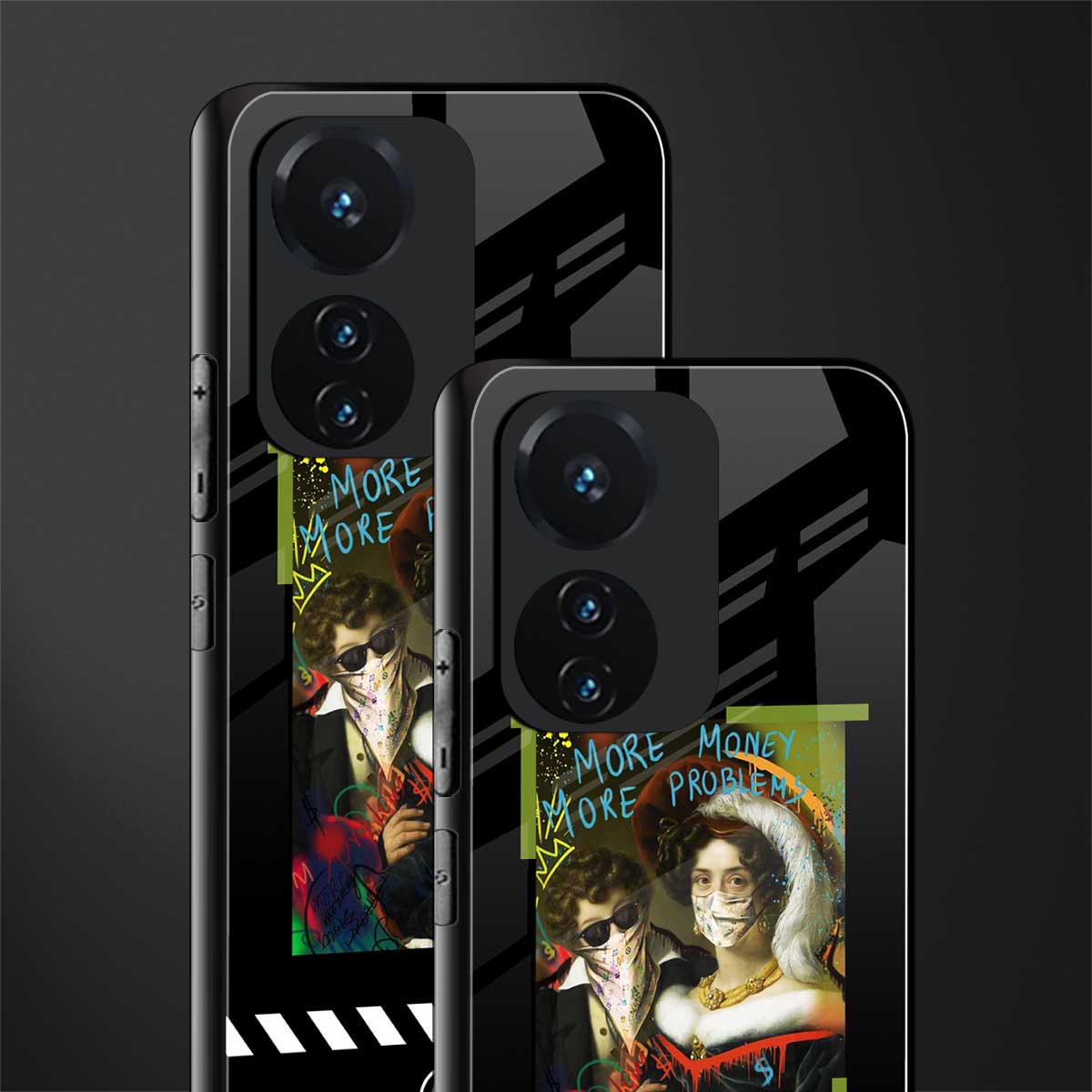 more money more problems back phone cover | glass case for vivo t1 44w 4g