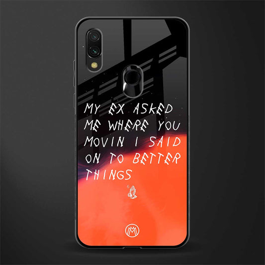 Moving On Glass Case for redmi 7redmi y3 image