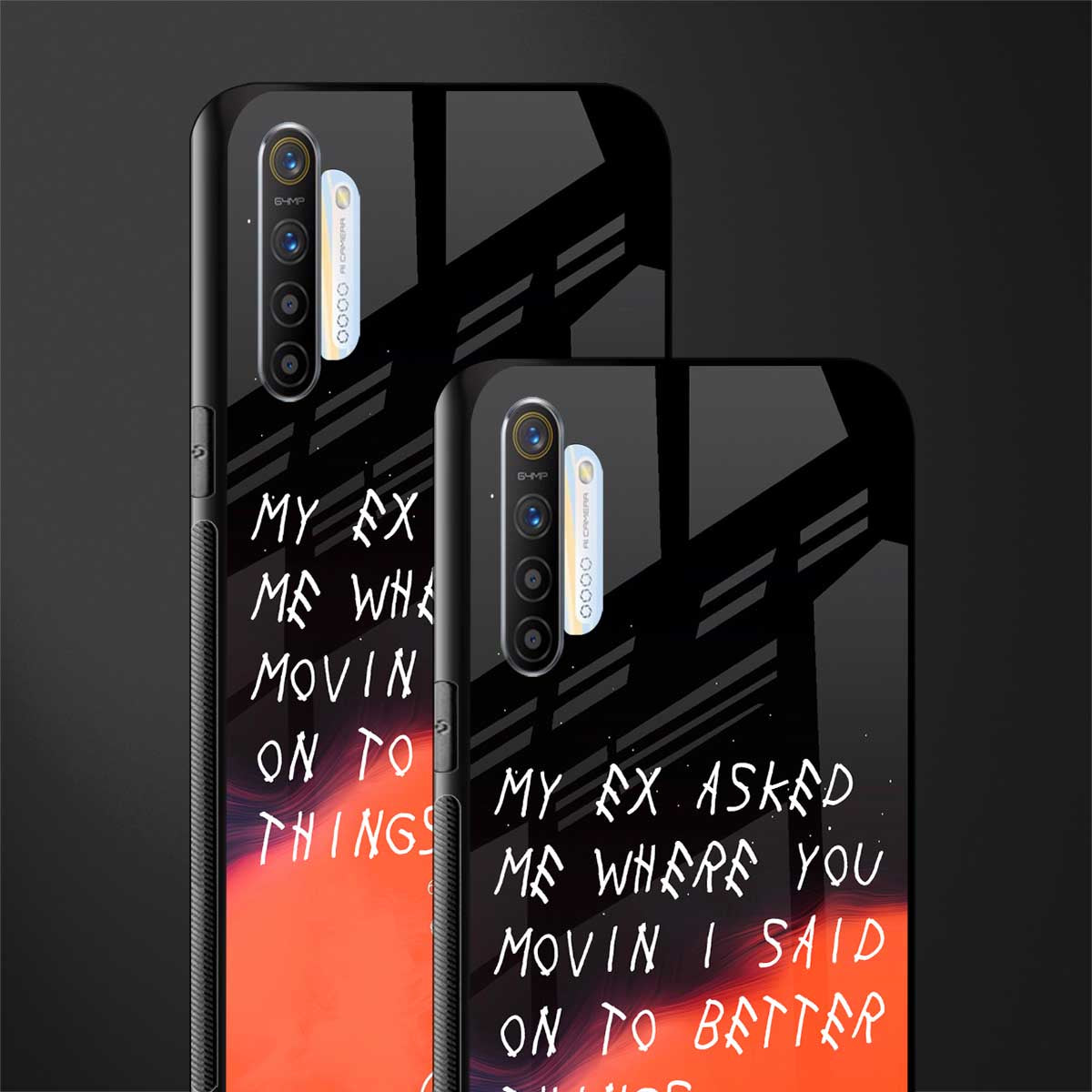 Moving On Glass Case for realme xt image-2