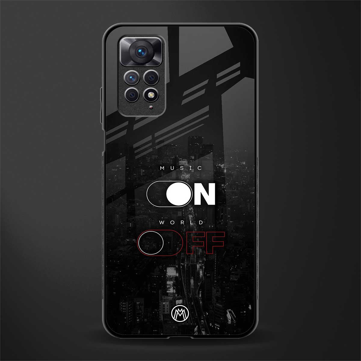 music on world off music back phone cover | glass case for redmi note 11 pro plus 4g/5g