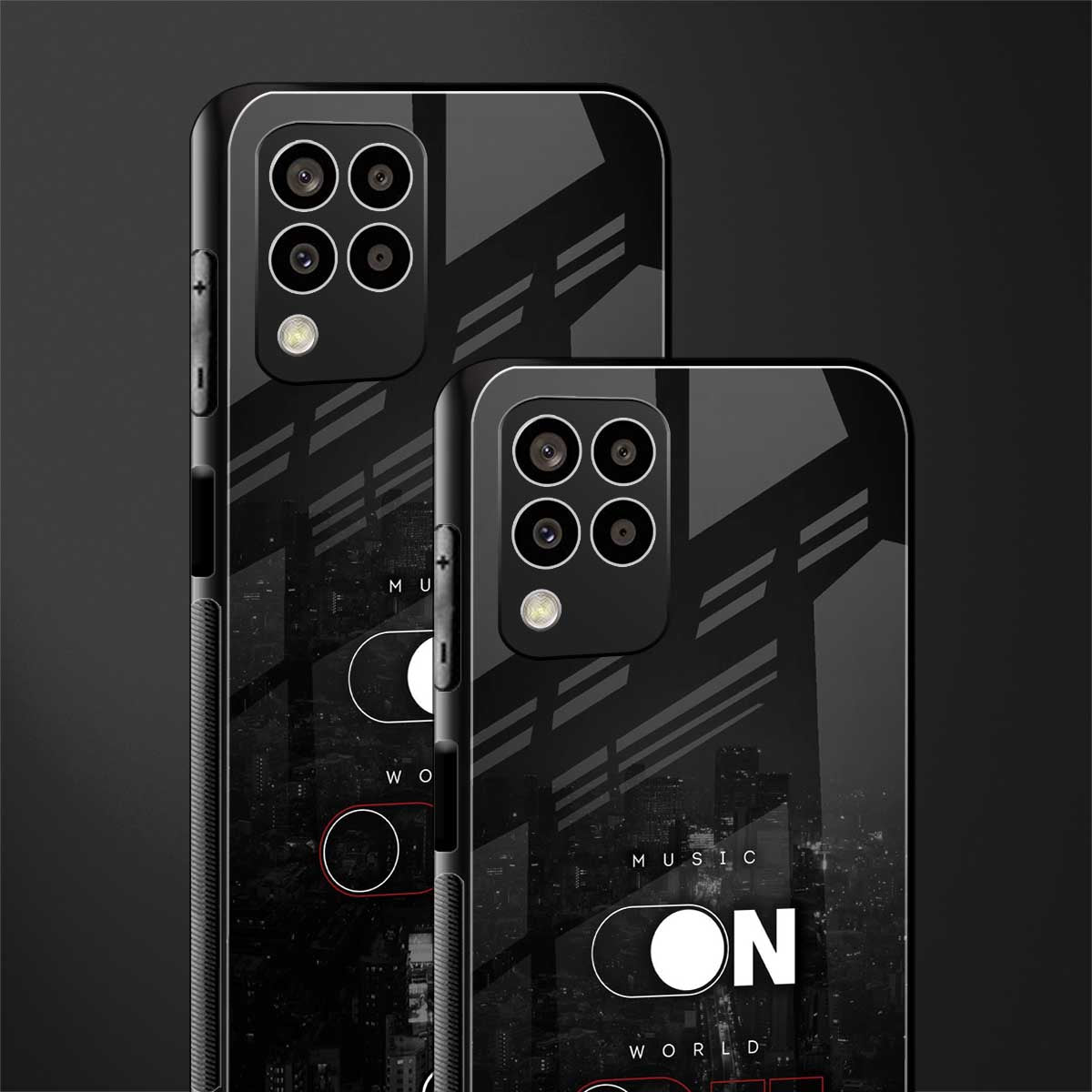 music on world off music back phone cover | glass case for samsung galaxy m33 5g