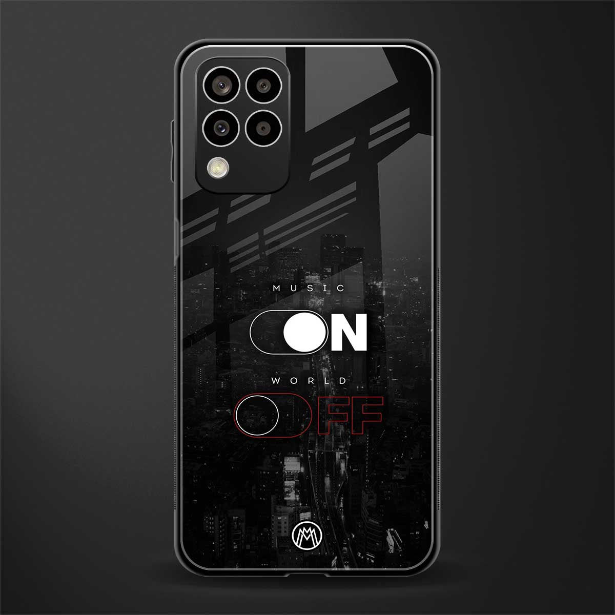 music on world off music back phone cover | glass case for samsung galaxy m33 5g