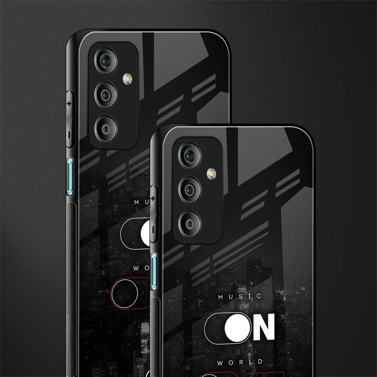 music on world off music back phone cover | glass case for samsung galaxy f23 5g