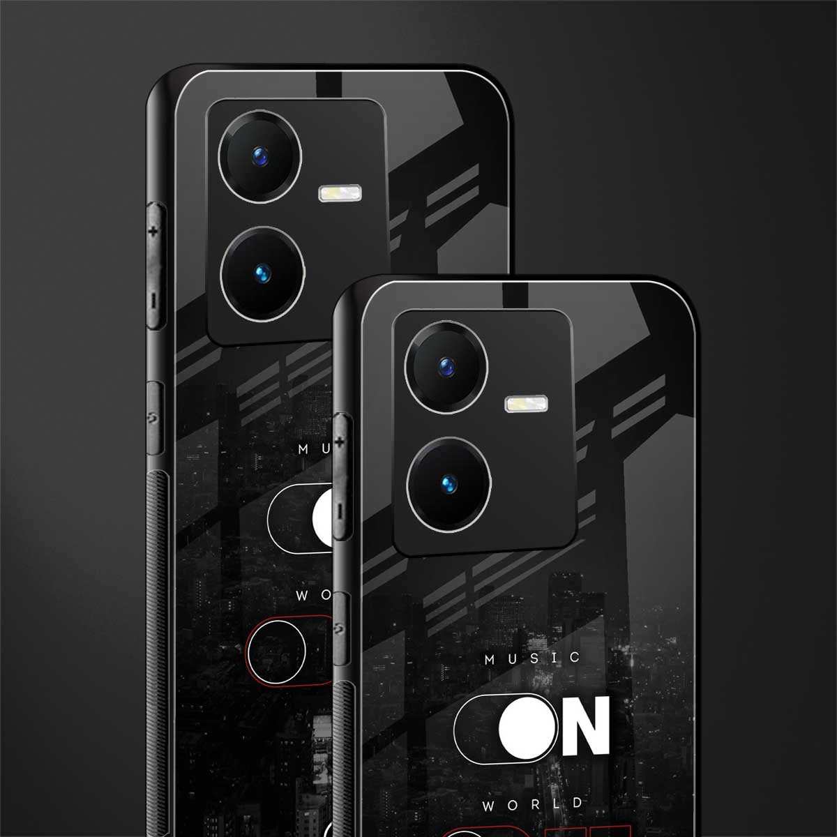 music on world off music back phone cover | glass case for vivo y22