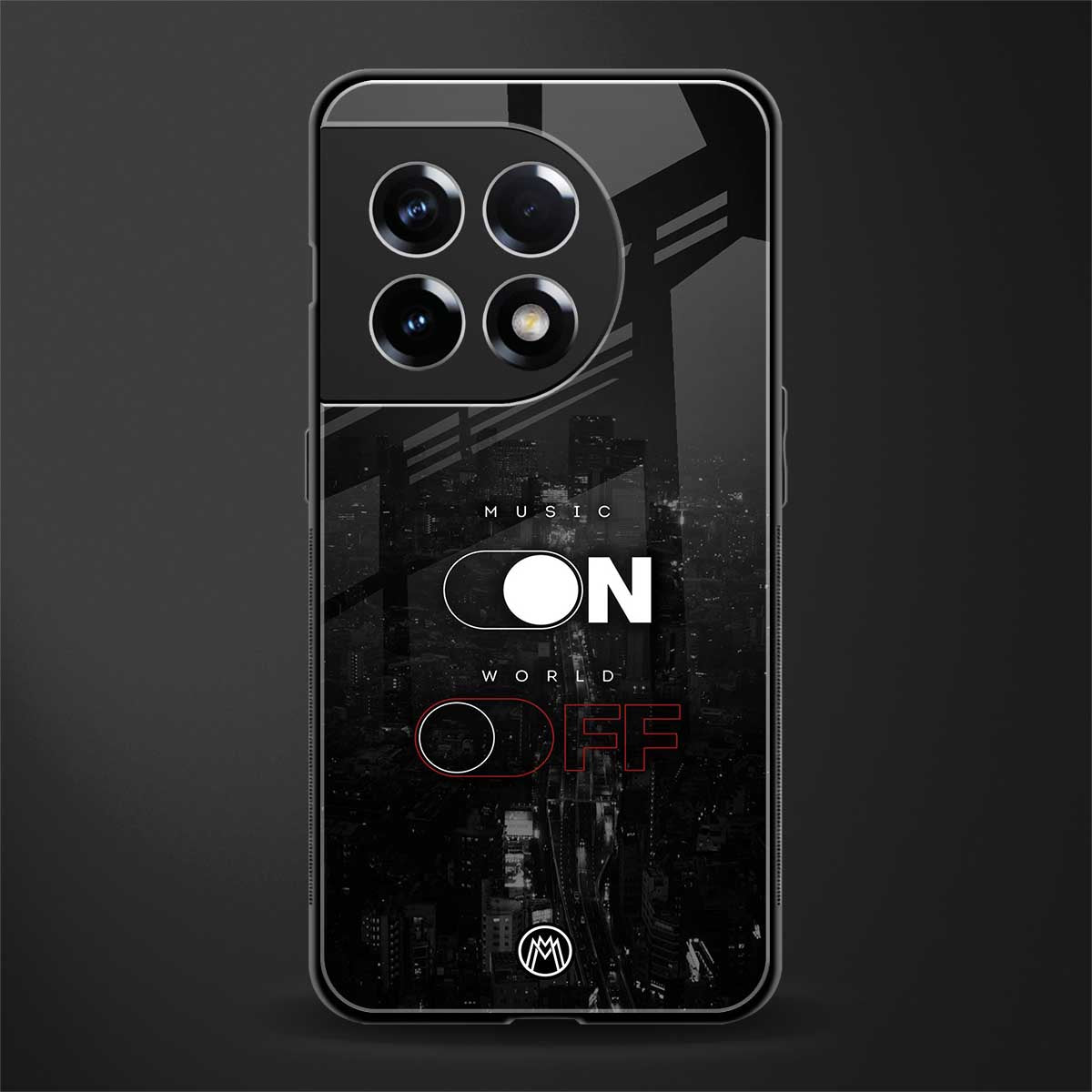 music on world off music back phone cover | glass case for oneplus 11r
