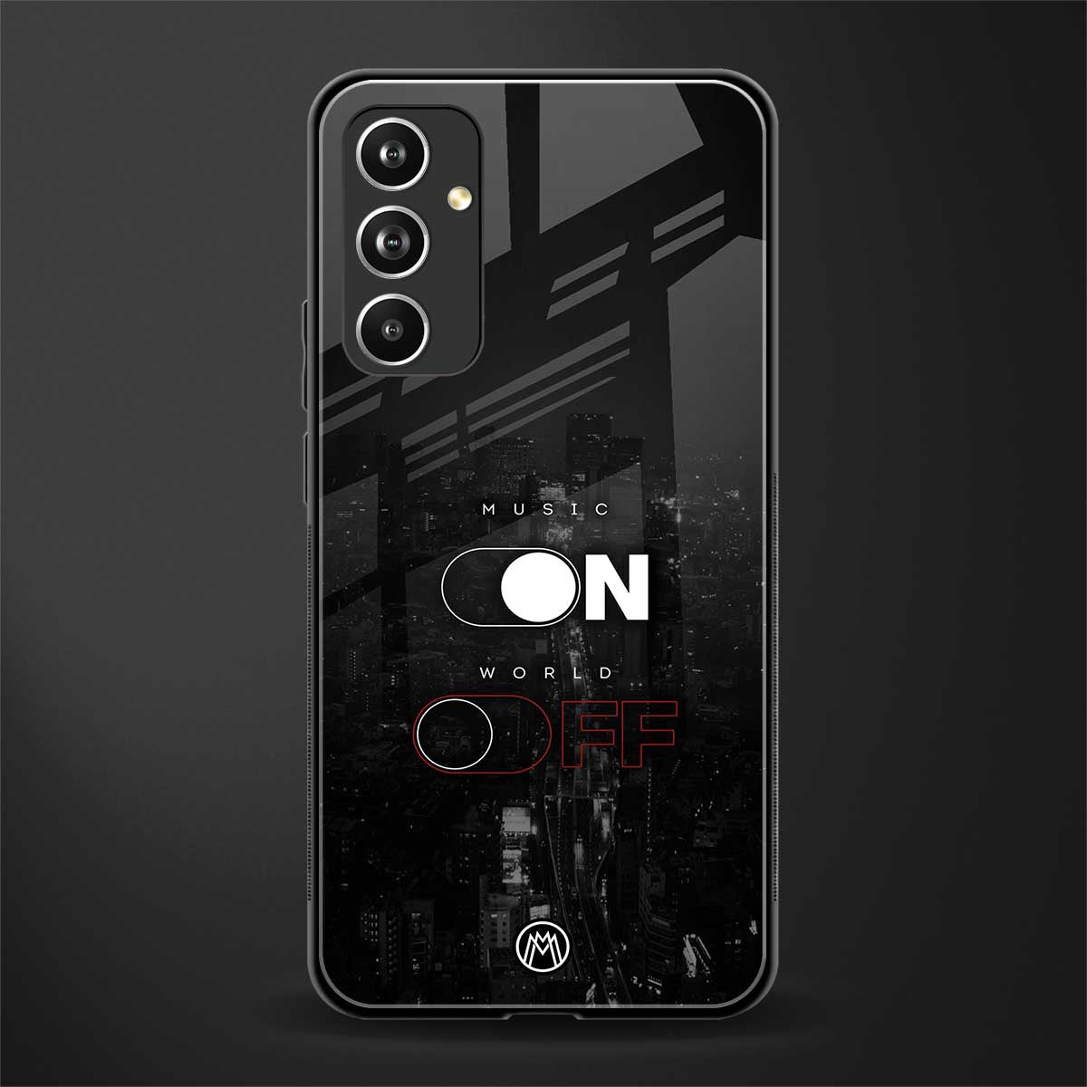music on world off music back phone cover | glass case for samsung galaxy a54 5g