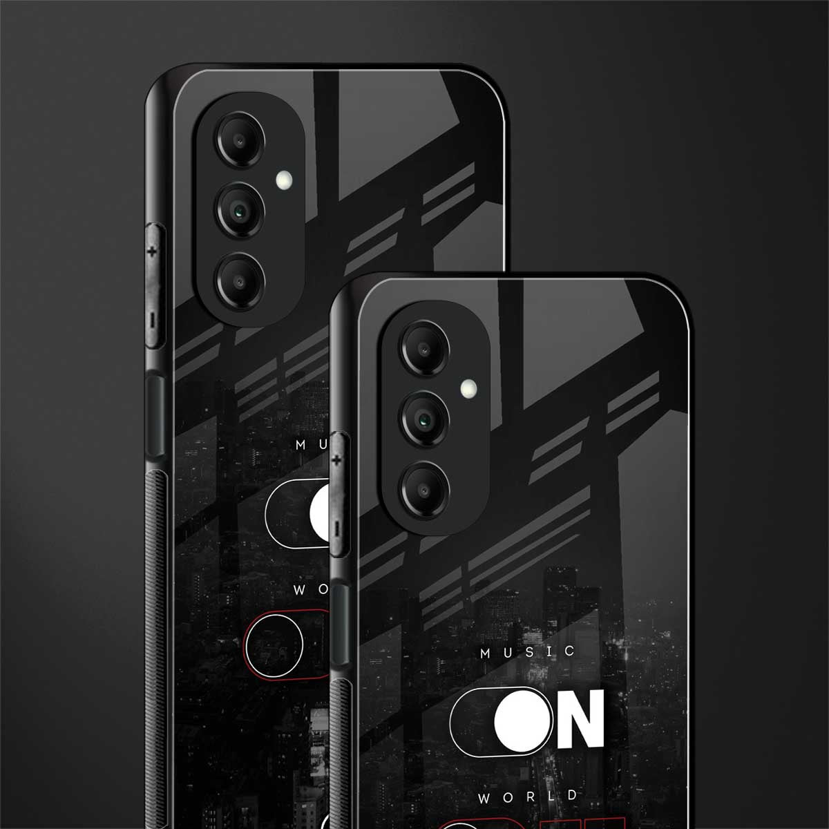 music on world off music back phone cover | glass case for samsung galaxy a14 5g