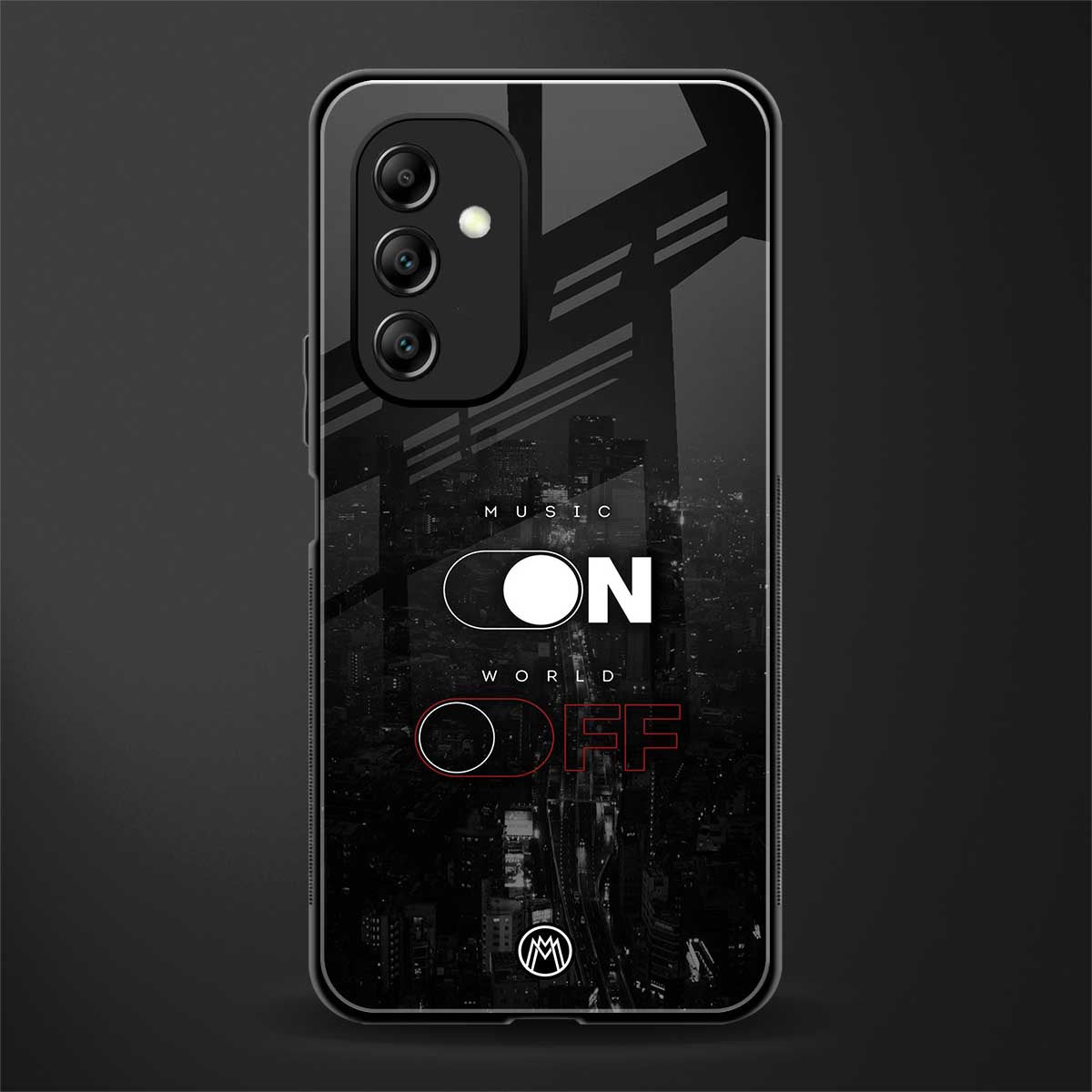 music on world off music back phone cover | glass case for samsung galaxy a14 5g