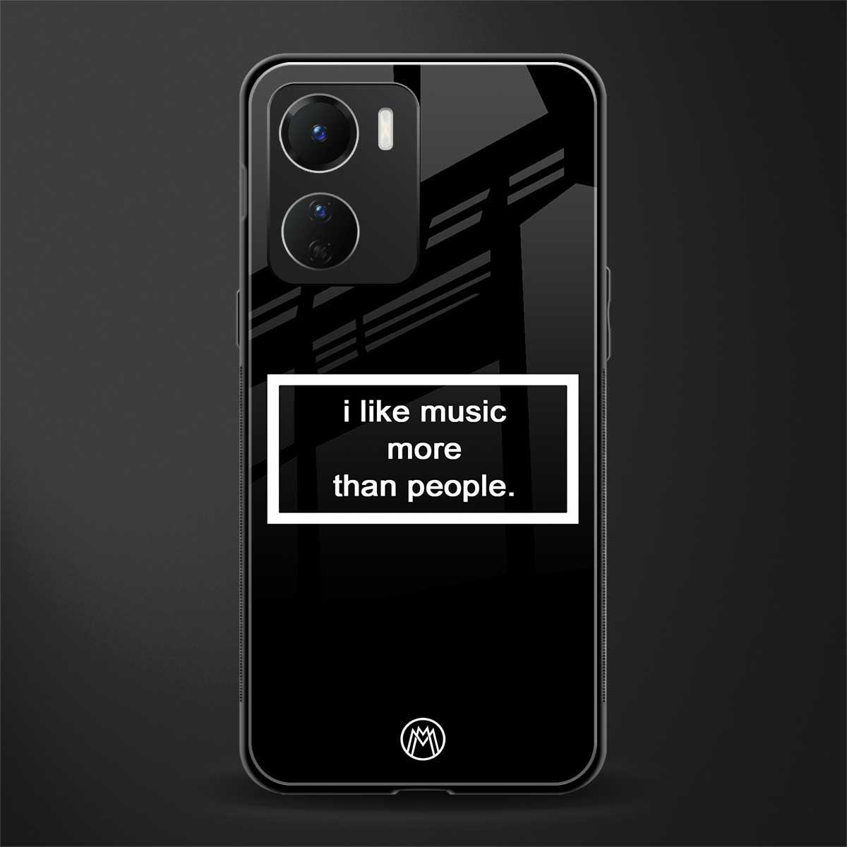 music over people black edition back phone cover | glass case for vivo y16