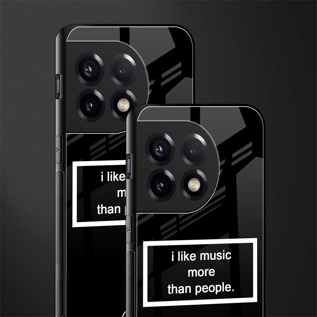 music over people black edition back phone cover | glass case for oneplus 11r
