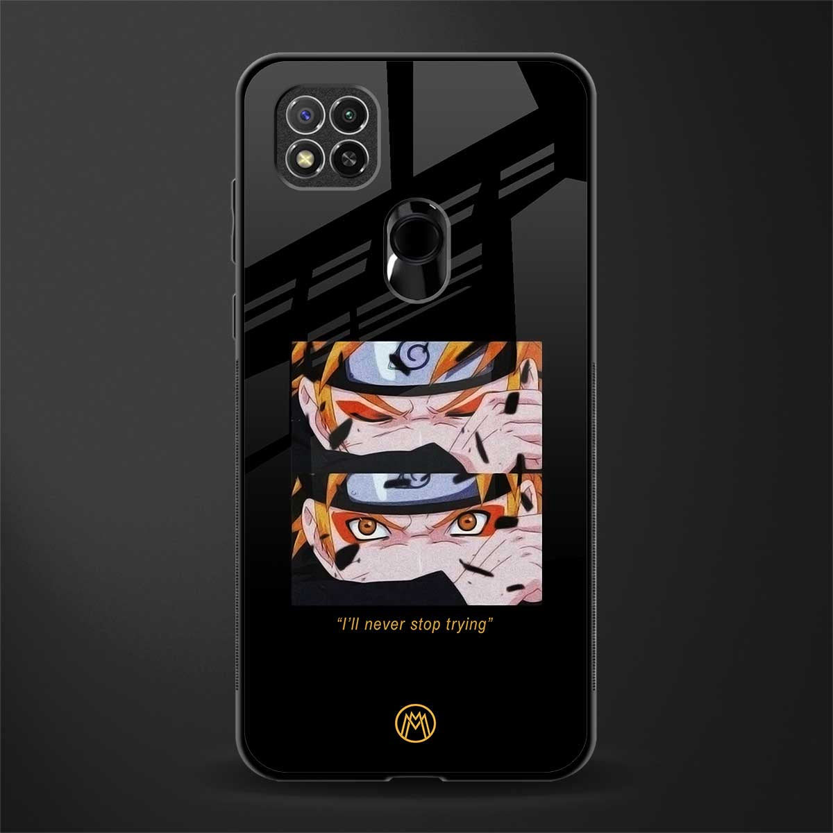 naruto motivation anime glass case for redmi 9 image