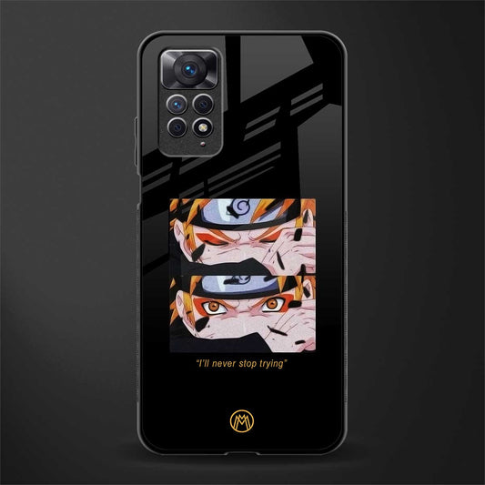 naruto motivation anime back phone cover | glass case for redmi note 11 pro plus 4g/5g