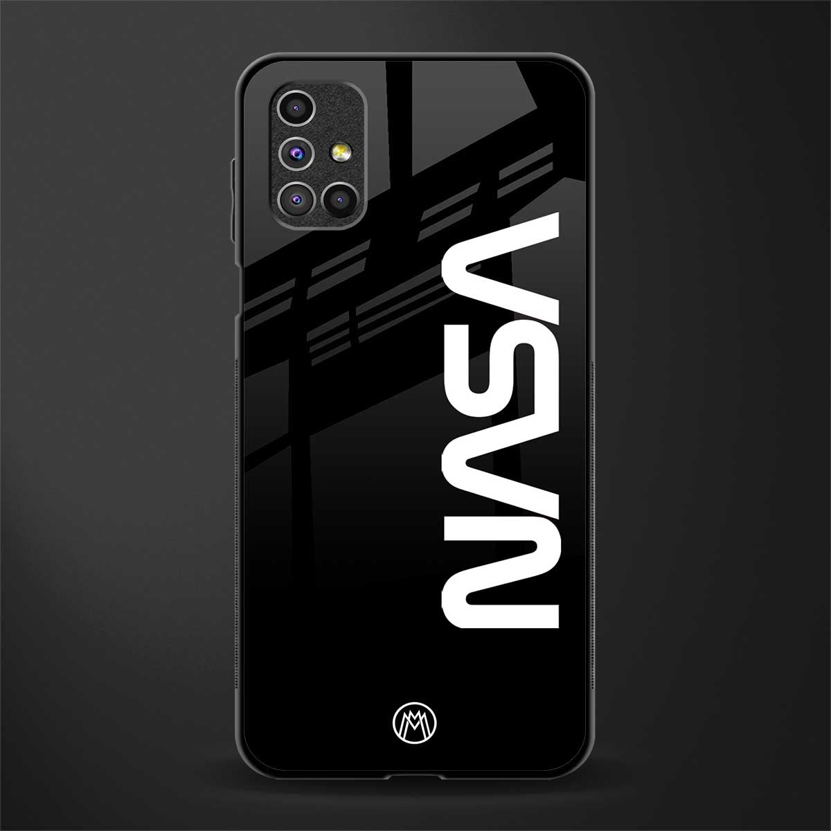 nasa black glass case for samsung galaxy m31s image